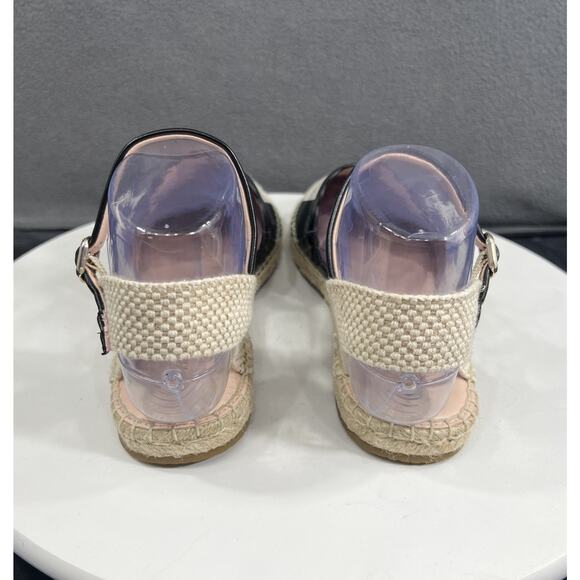 Kate Spade Bonnie Espadrilles Flats Ankle Strap Black White Check Women Size 9 - Picture 11 of 15